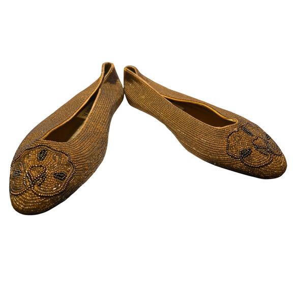 Caparros 9.5 gold flats - Picture 1 of 15